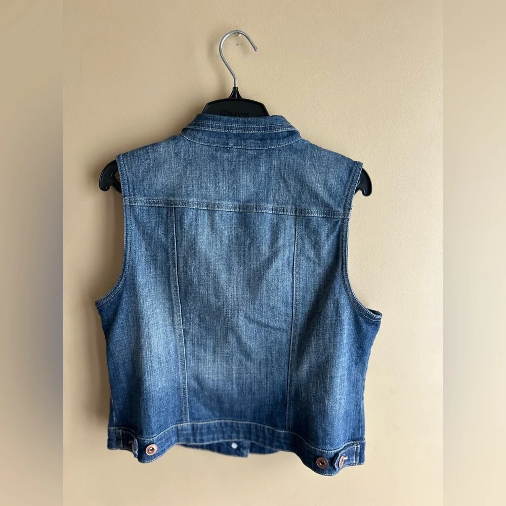Cotton denim vest - Picture 2 of 11